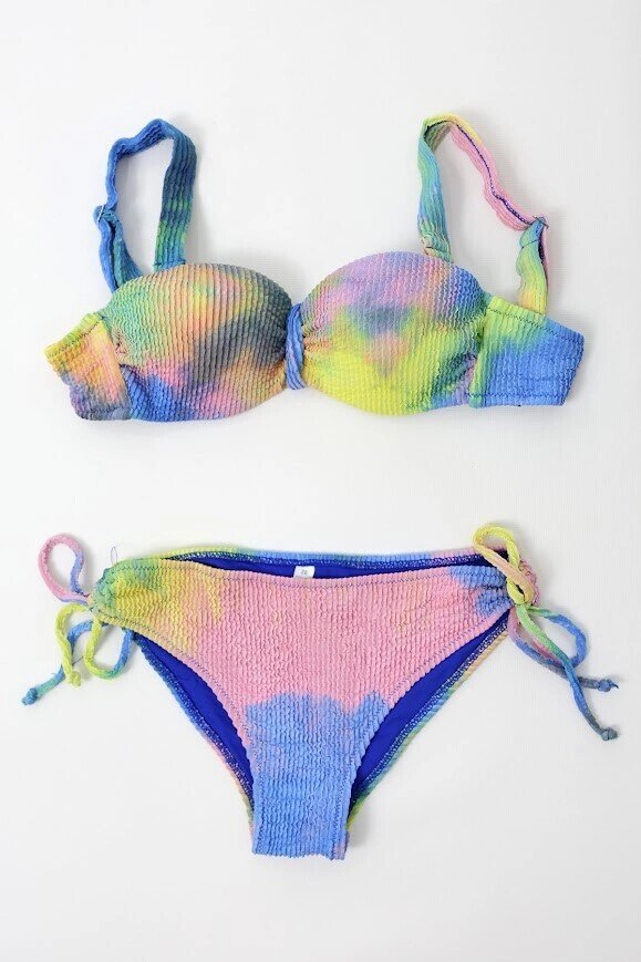 Kadın Çok Renkli Yüksek Bel Toparlayıcı Bikini Takım HZL24S-LC3304
