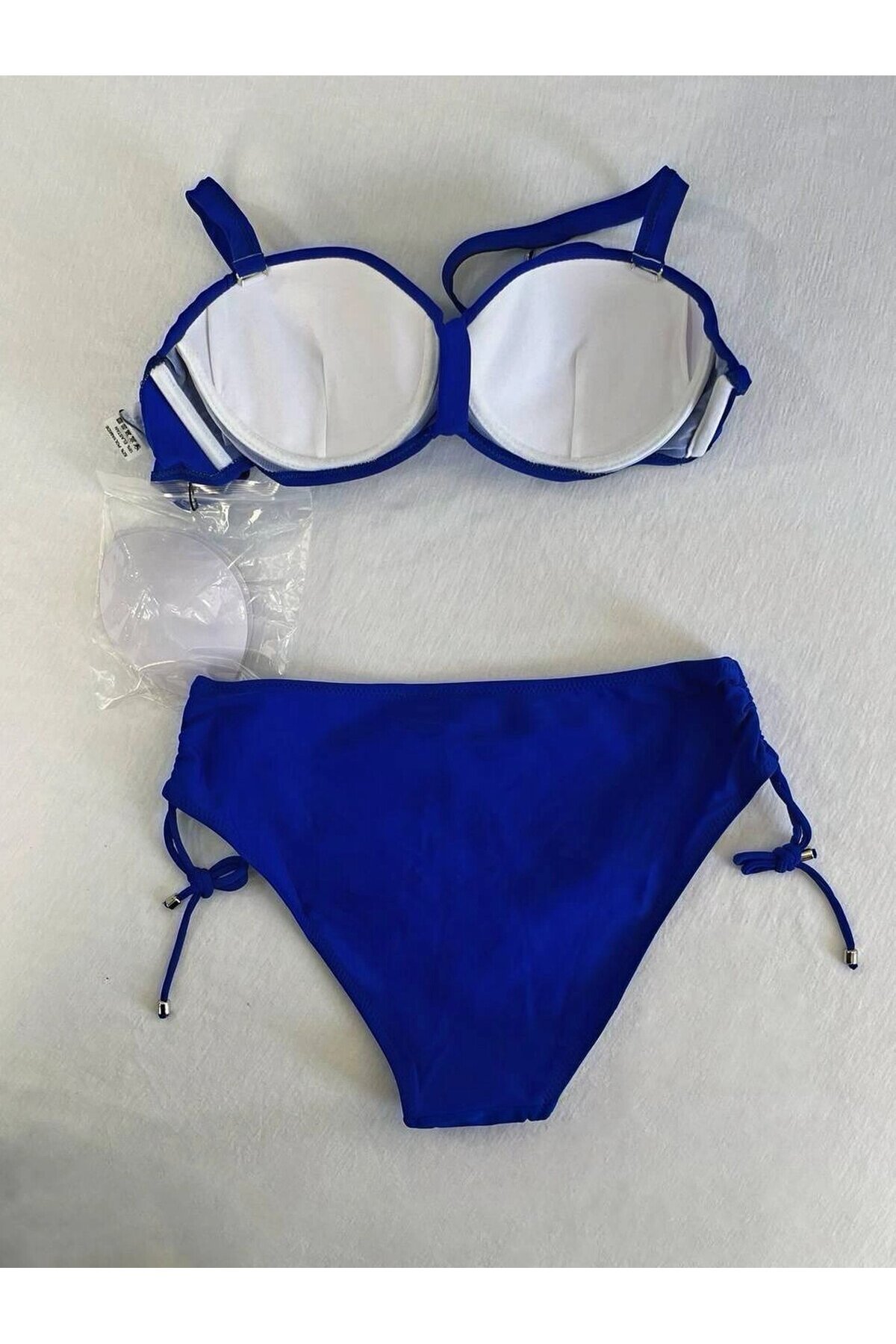 Kadın Saks Mavi Taş İşlemeli Astarlı Bikini Takım HZL25S-LC3361