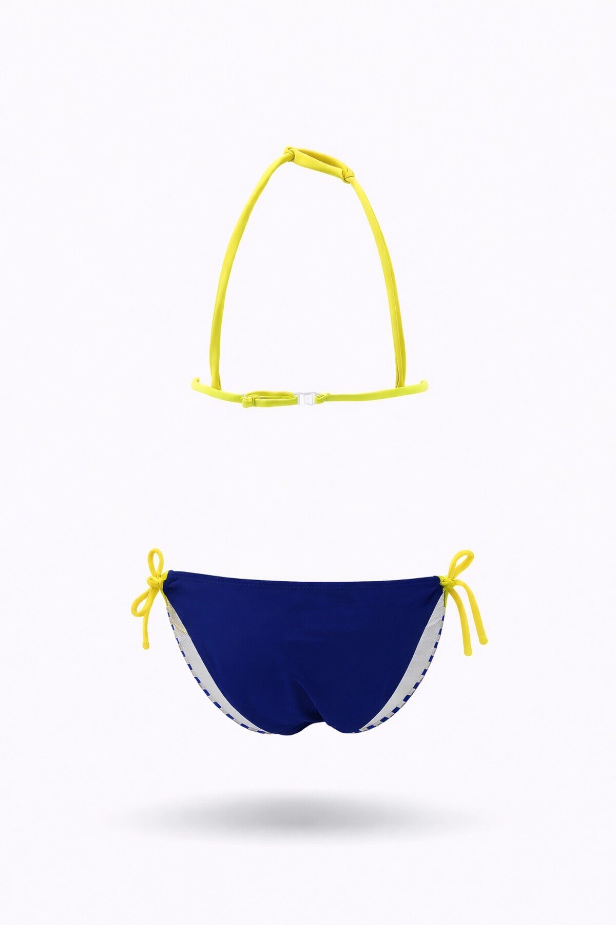 Kız Çocuk Lacivert Kelebek Desenli  2-8 Yaş Üçgen Bikini Takım HZL24S-LC2134