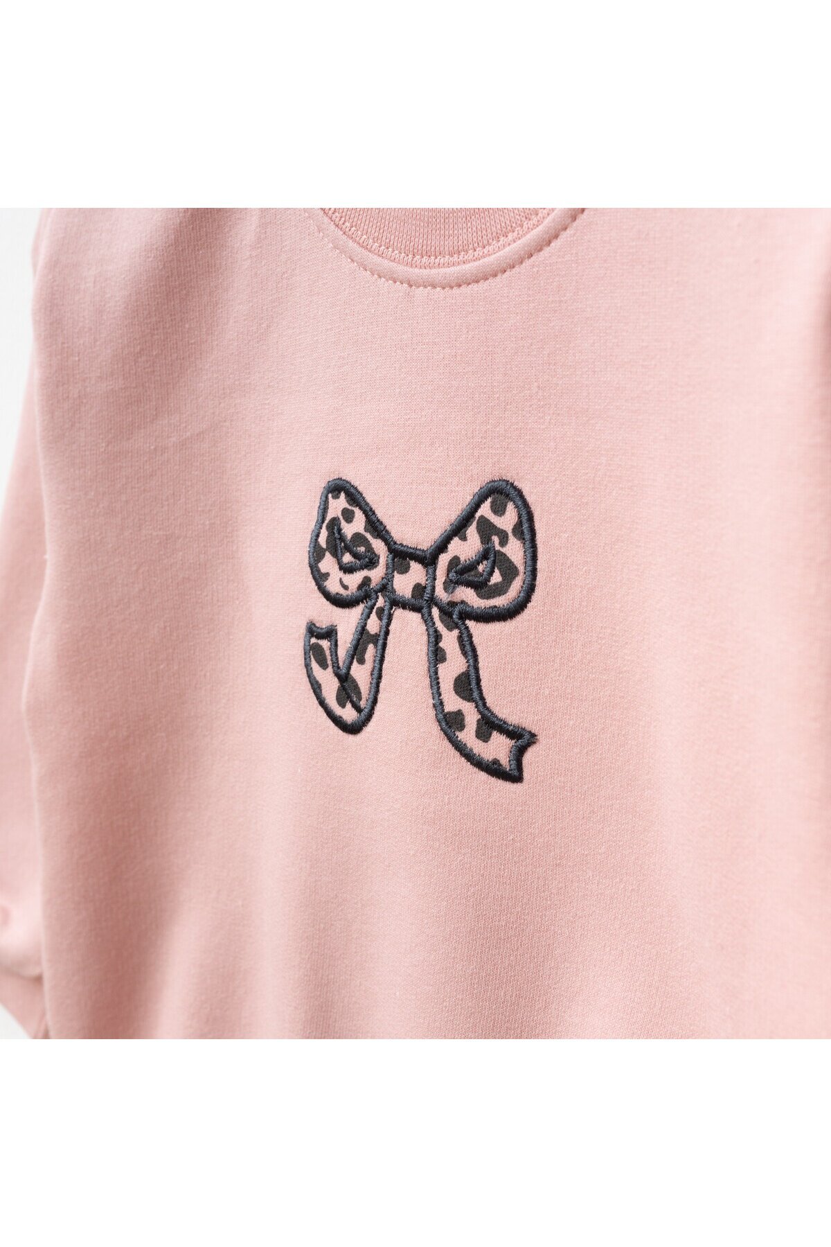 Aziz Bebe Kız Bebek Nakışlı Sweatshirt Pantolon 2 li Alt Üst Bebek Takımı 3 Ay-36 Ay