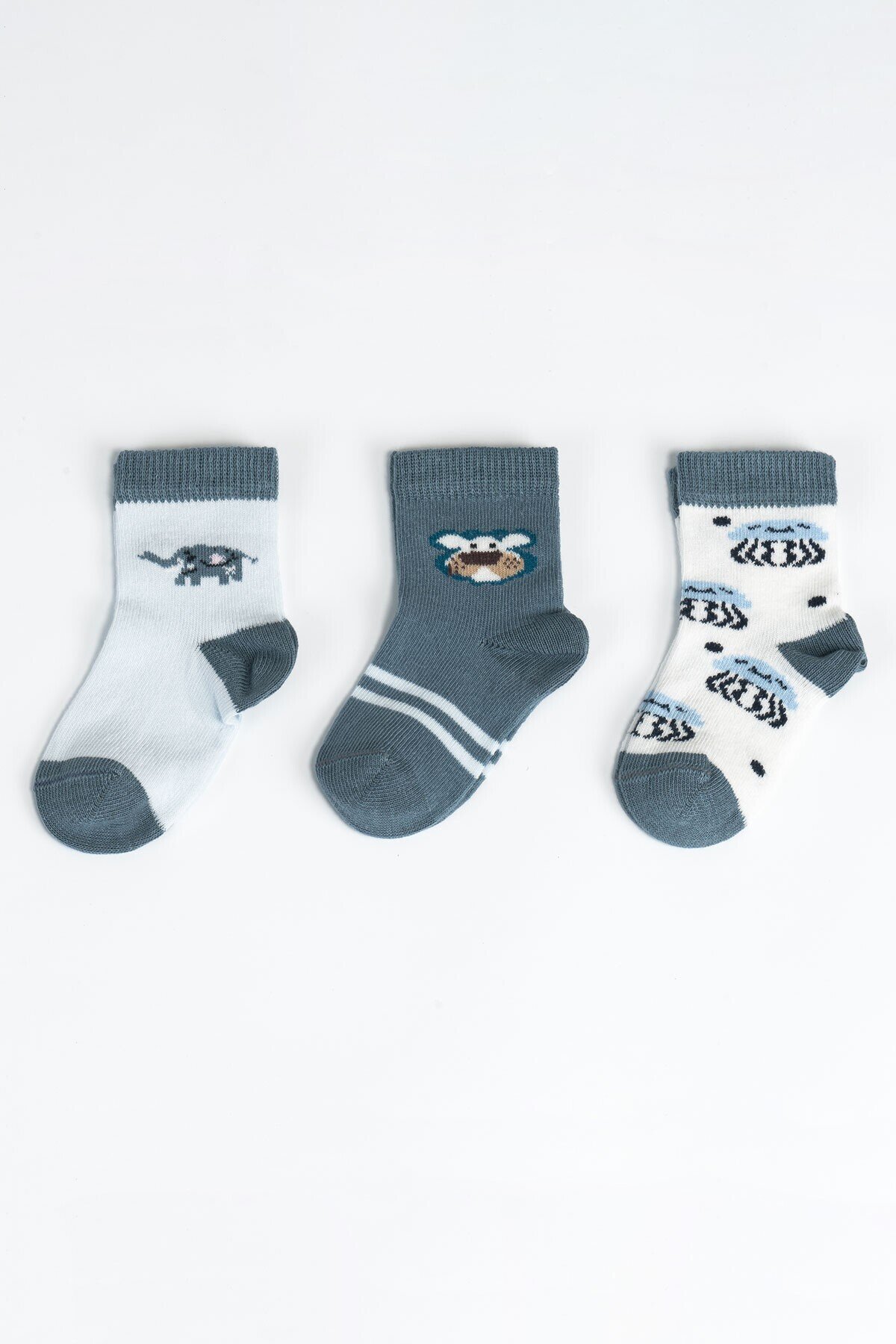 Erkek Bebek Basic Dikişsiz 3  lü Soket Çorap 0 Ay - 36 Ay