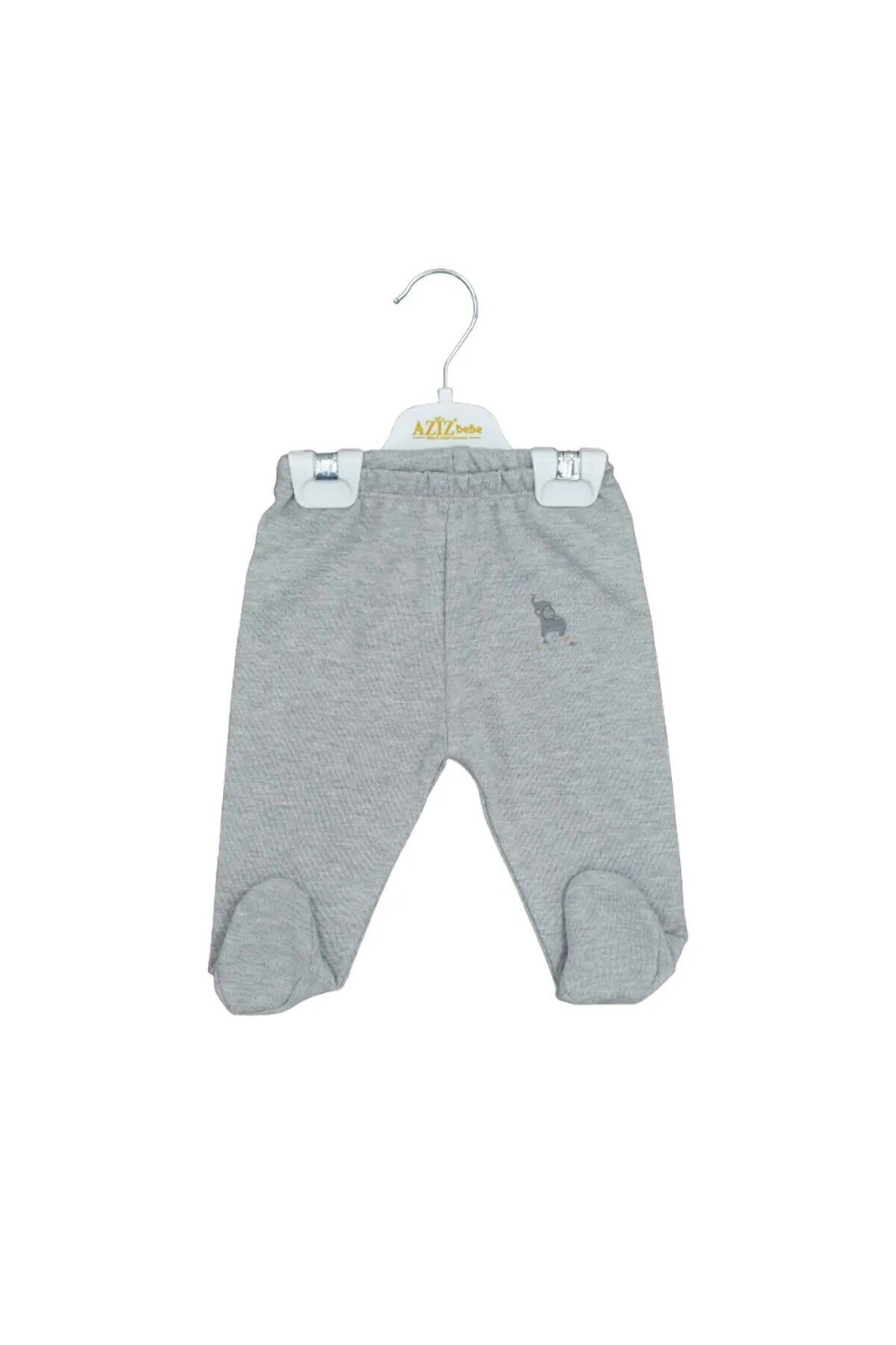 Unisex Fil Desenli Beli Lastikli Patikli Bebek Pantolonu 0 Ay - 12 Ay