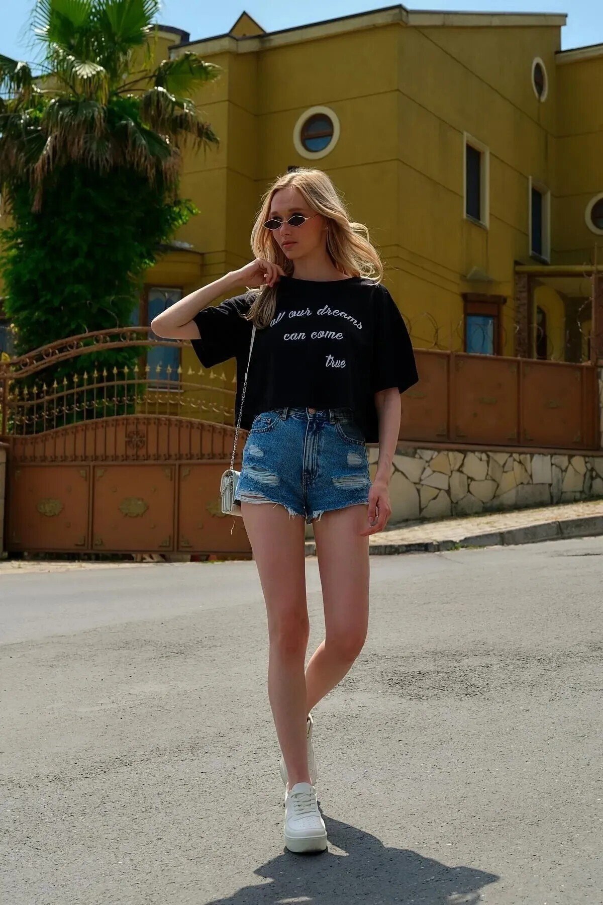 3 Lü Yazı Baskılı T-shirt Siyah