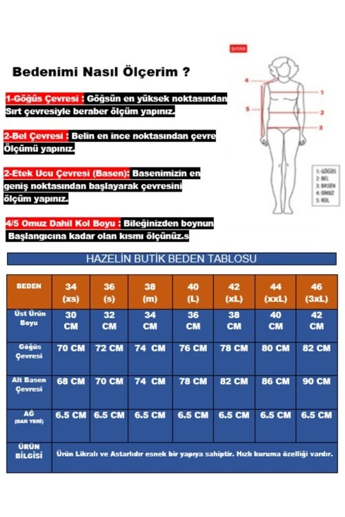 Kadın Mavi Beyaz Desenli Taş İşlemeli  Astarlı Bikini Takım HZL25S-LC3309