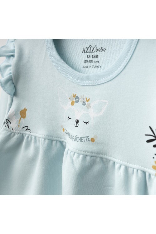 Kız Bebek Animal Desenli Sweatshirt Pantolon 2  li Alt Üst Bebek Takımı 3 Ay-36 Ay