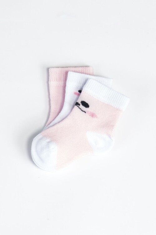 Kız Bebek Basic Dikişsiz 3  lü Soket Çorap 0 Ay - 36 Ay
