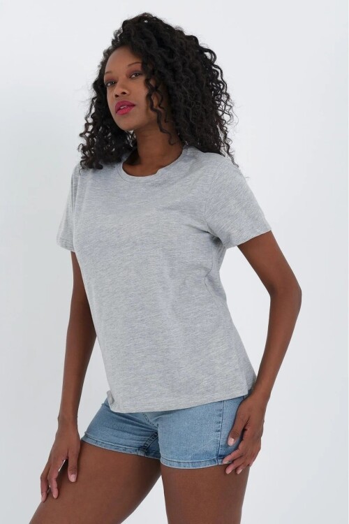 Kadın % 100 Pamuk 3lü Basic T-Shirt